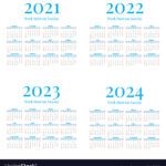 2021 2024 Calendar With Weeks Start On Sunday Vector Image | 3 Year Calendar 2021 To 2024 Printable