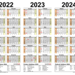 2022 2024 Three Year Calendar   Free Printable Pdf Templates | 3 Year Calendar 2021 To 2024 Printable