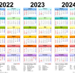 2022 2024 Three Year Calendar   Free Printable Pdf Templates | 3 Year Calendar 2021 To 2024 Printable