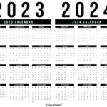 2023 2024 Calendar Free Printables   World Of Printables | 2 Year Printable Calendar 2023 And 2024