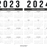 2023 2024 Calendar Free Printables   World Of Printables | 2023 2024 Calendar Free Printable