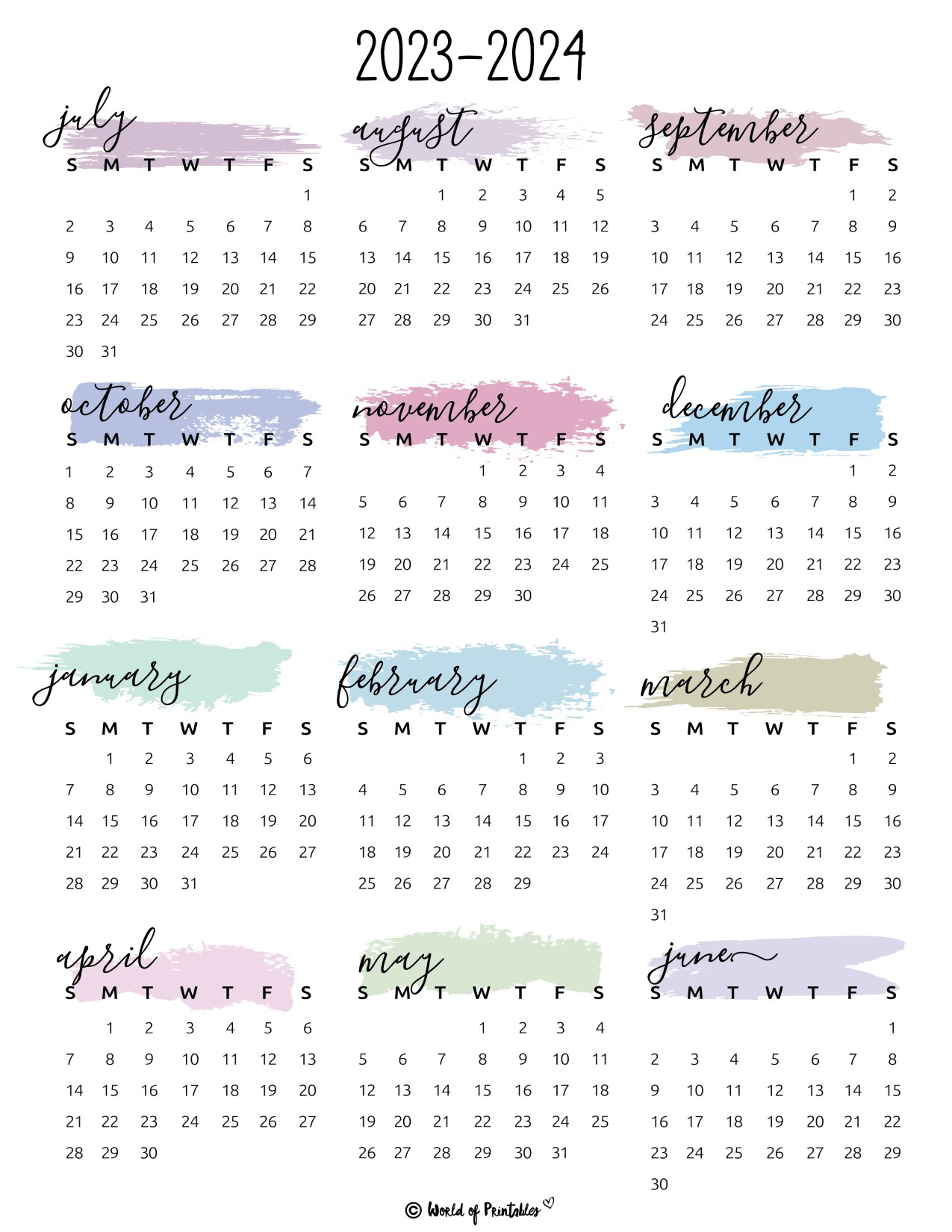 2023 2024 School Year Calendar Printable Calendar 2024 Printable