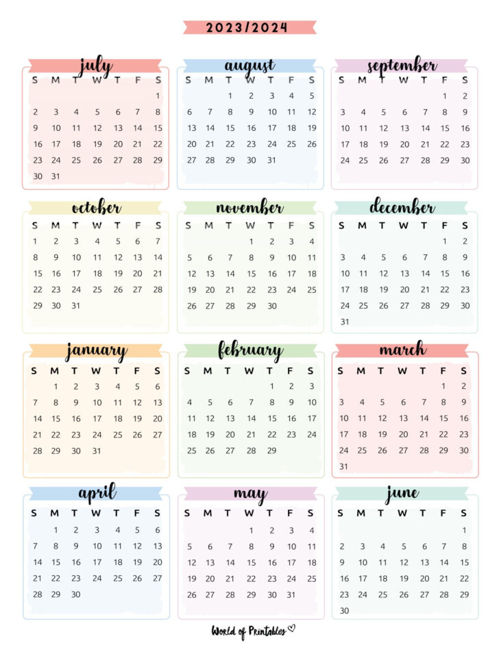 Printable Academic Calendar 2023 to 2024 | Calendar 2024