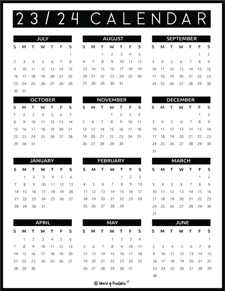 Free Printable 2023 2024 Academic Calendar Template | Calendar 2024