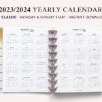 2023 2024 Calendar Happy Planner Classic Printable Pdf |  Calendar 2024