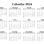 2023 & 2024 Calendar, Monthly Calendars, With Calendar Maker | 2024 Blank Printable Calendar