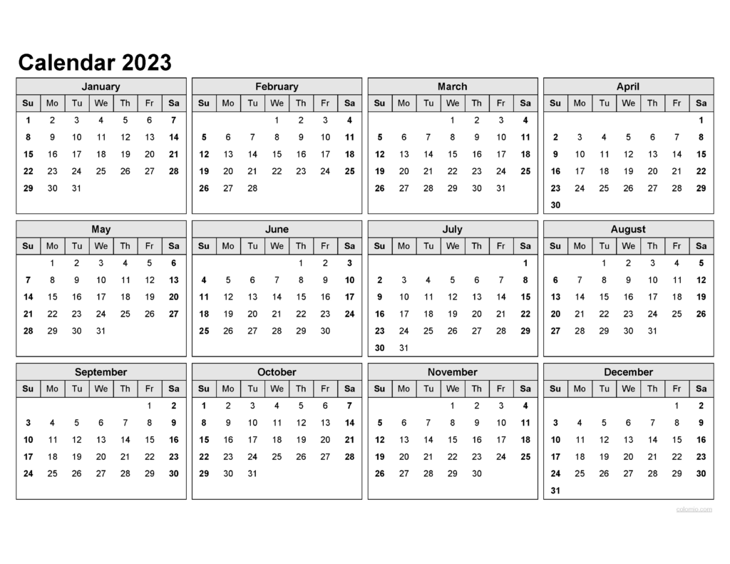 Monthly Calendar 2023 and 2024 Printable Free | Calendar 2024 ...