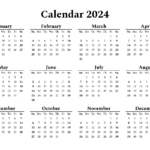 2023 & 2024 Calendar, Monthly Calendars, With Calendar Maker | Printable 2024 Calendar By Month PDF