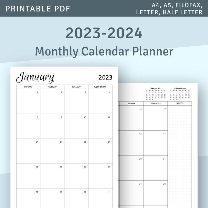 2023 and 2024 Calendar Planner Printable | Calendar 2024