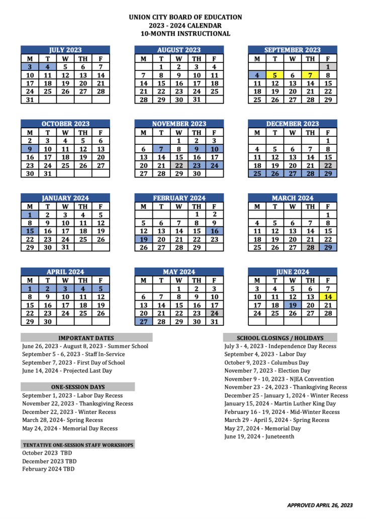 Nyc School Calendar 2023 to 2024 Printable | Calendar 2024