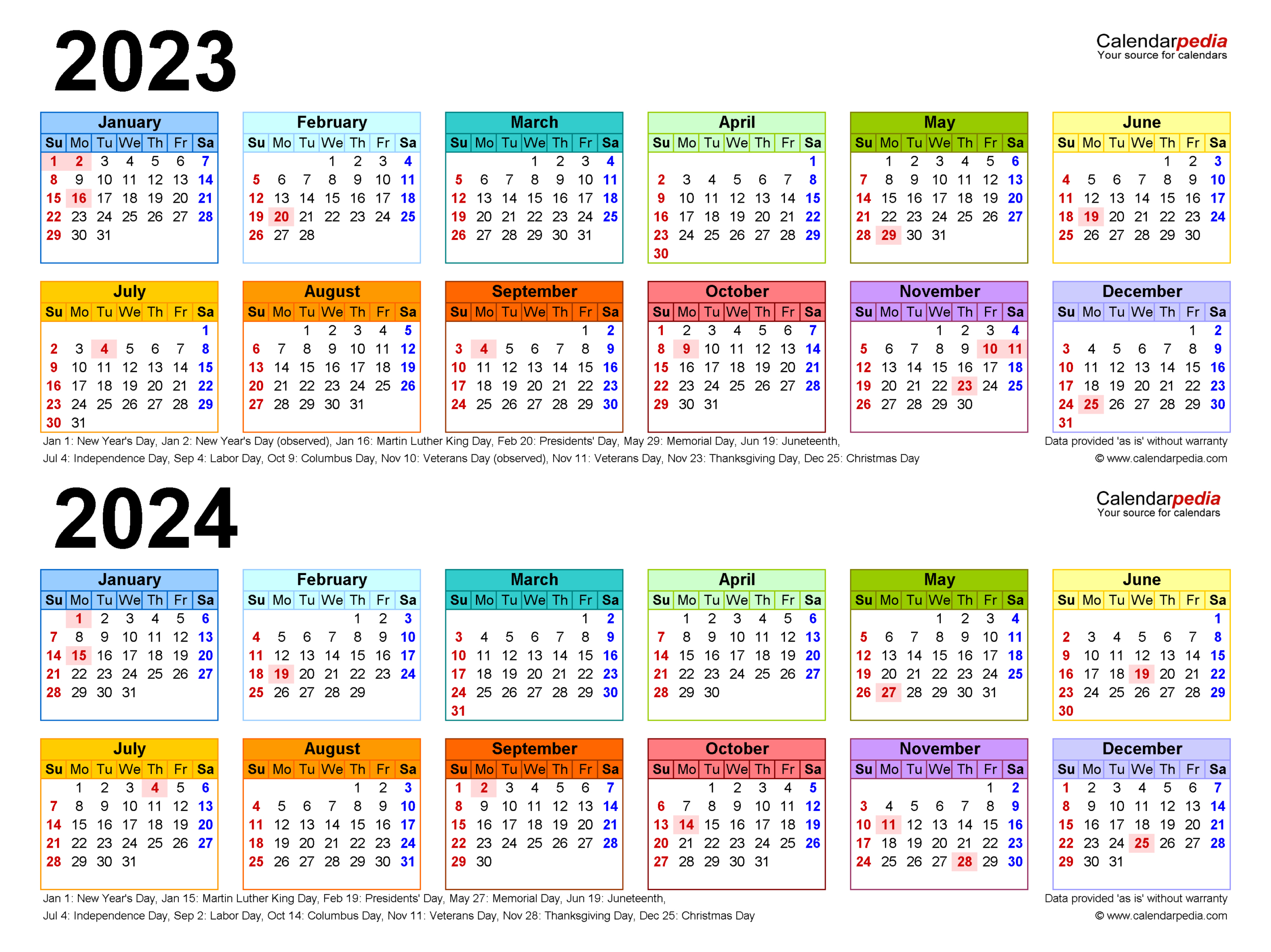 2023-2024 Two Year Calendar - Free Printable Excel Templates | 2023 Calendar 2024 Printable Excel