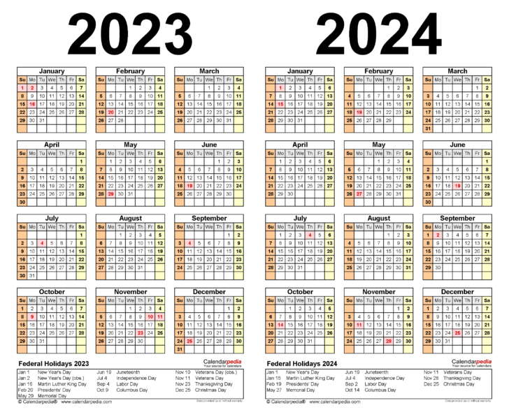 2023 2024 Monthly Calendar Printable | Calendar 2024