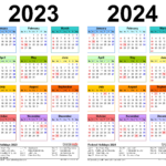 2023 2024 Two Year Calendar   Free Printable Pdf Templates | 2023 And 2024 Calendar With Holidays Printable