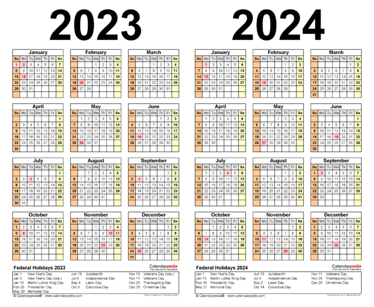 Monthly Calendar Printable 2023 2024 | Calendar 2024