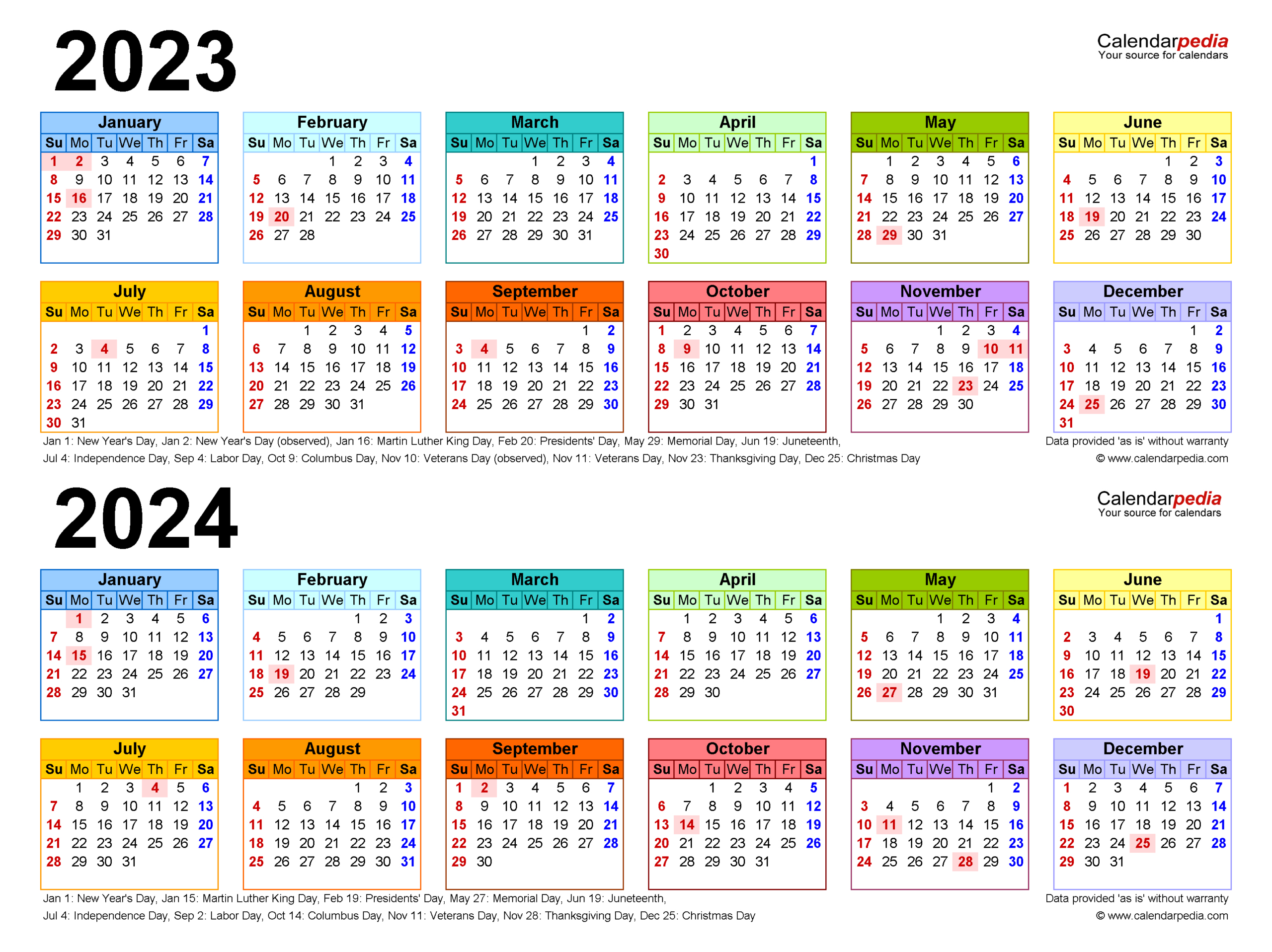 2023-2024 Two Year Calendar - Free Printable Pdf Templates | Printable Calendar October 2023 To September 2024