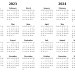 2023 Calendar And Planner For The Year, Pdf And Png Templates | 2 Year Printable Calendar 2023 And 2024