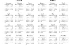 2023 Calendar And Planner For The Year, Pdf And Png Templates | 2 Year Printable Calendar 2023 And 2024