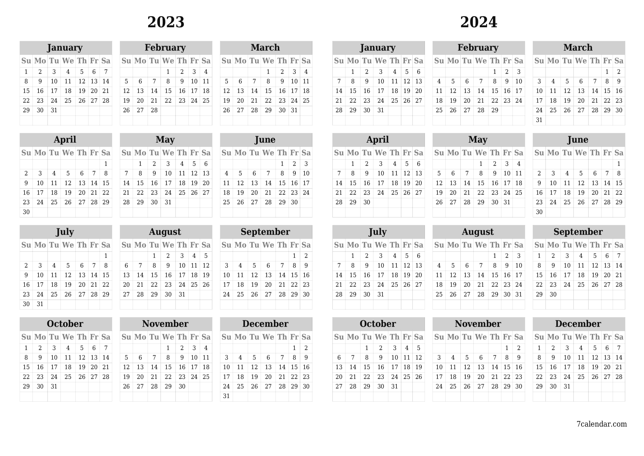 2023 Calendar And Planner For The Year, Pdf And Png Templates | 2023 Calendar 2024 Printable Free PDF