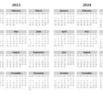 2023 Calendar And Planner For The Year, Pdf And Png Templates | August 2023 June 2024 Printable Calendar