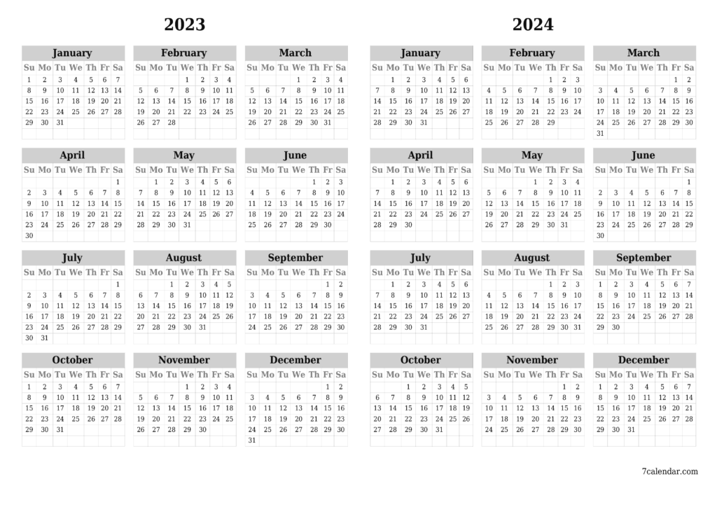 Printable Calendar August 2023 Through May 2024 | Calendar 2024 ...