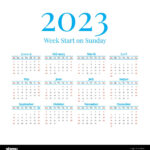 2023 Calendrier Avec Les Semaines Commence Le Dimanche Image |  Calendar 2024