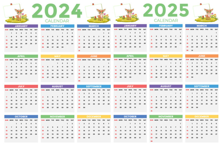 2024 and 2025 Calendar with Holidays Printable | Calendar 2024