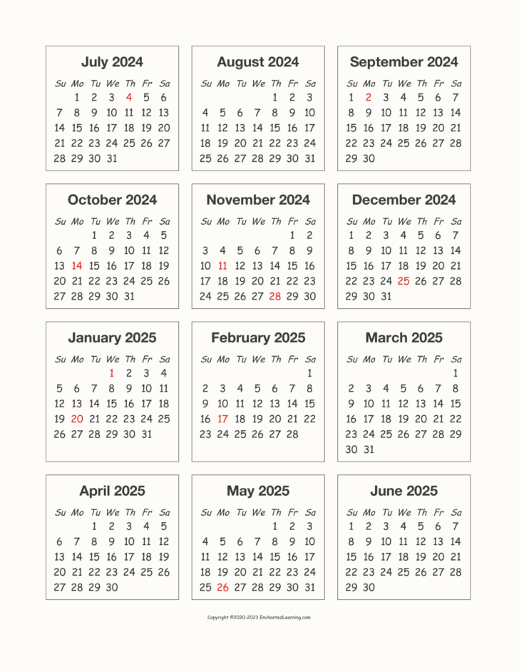 Printable Calendar 2024 and 2025 | Calendar 2024