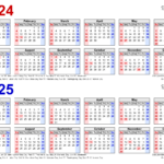 2024 2025 Two Year Calendar   Free Printable Pdf Templates | 2024 And 2025 Calendar With Holidays Printable Free