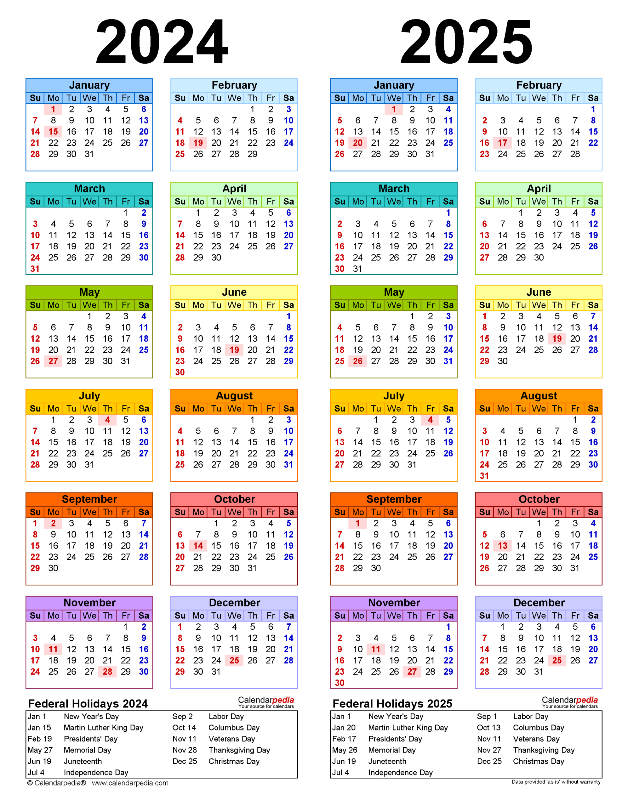 2024-2025 Two Year Calendar - Free Printable Pdf Templates |  Calendar 2024