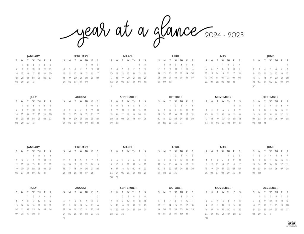 2024-2025 Two Year Calendars - 10 Free Printables | Printabulls | 2024 2025 Calendar Printable Free