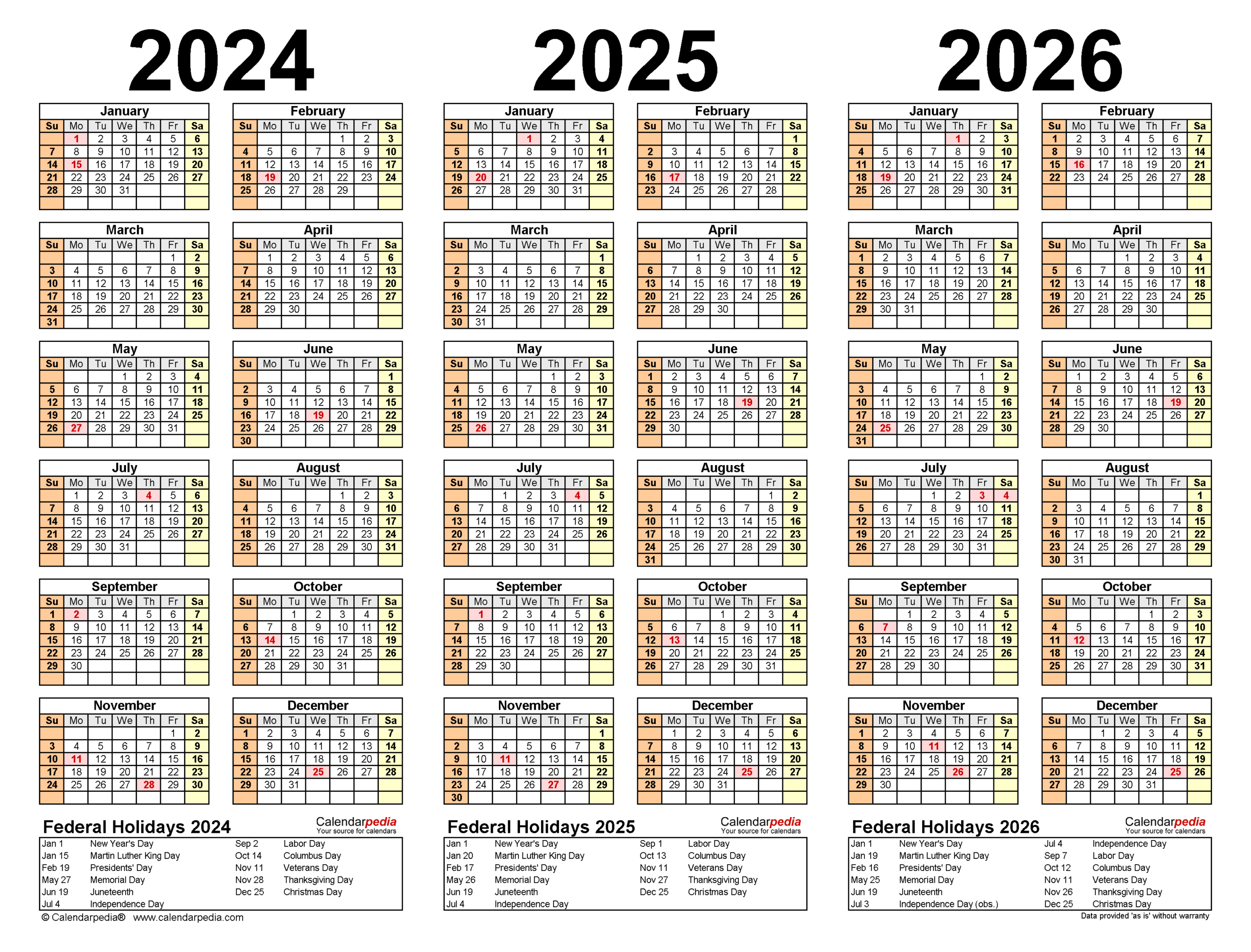 2024-2026 Three Year Calendar - Free Printable Pdf Templates |  Calendar 2024