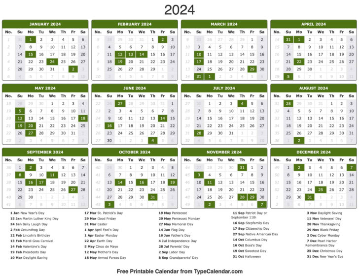 2024 Printable Holiday Calendar | Calendar 2024