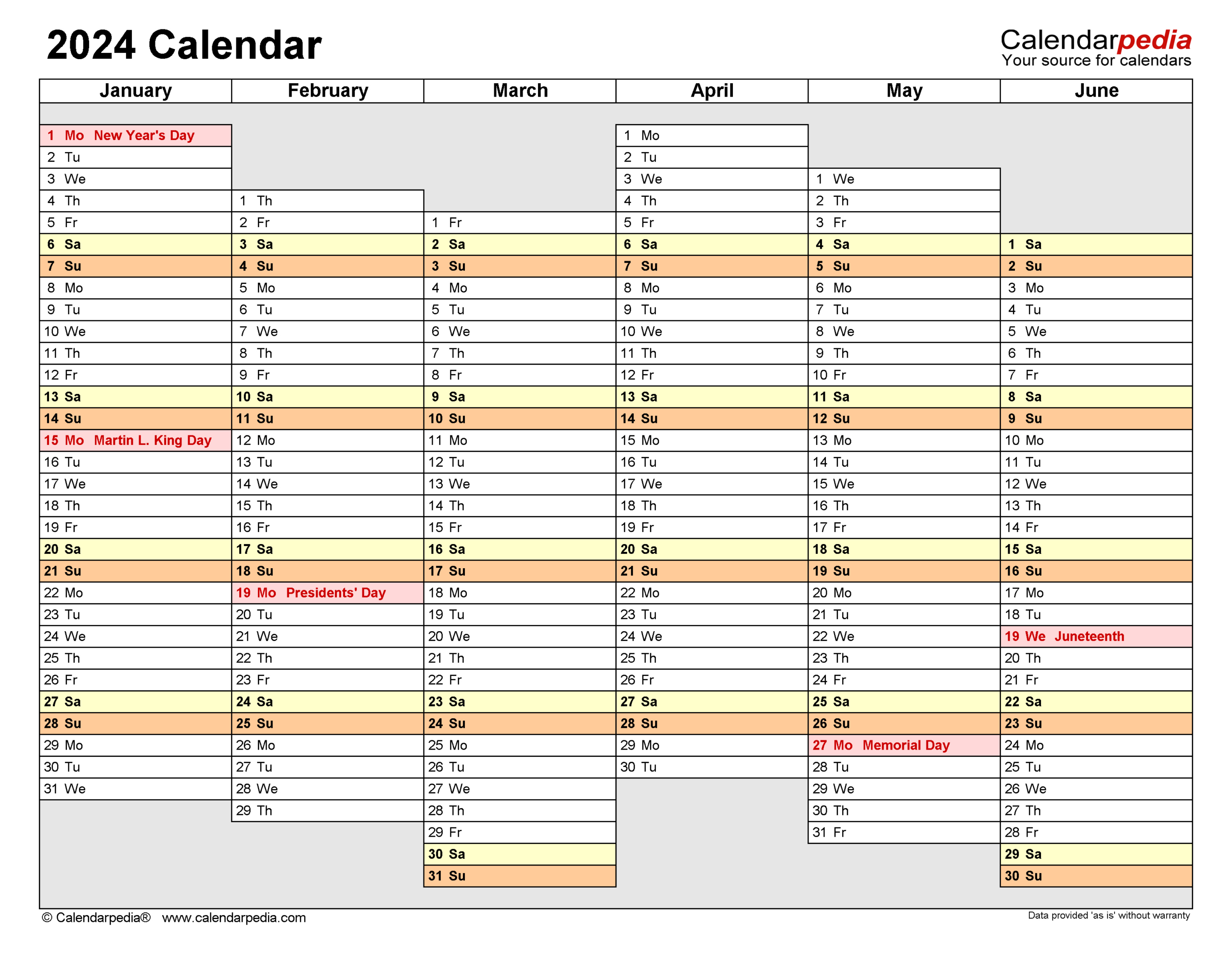 2024 Calendar - Free Printable Pdf Templates - Calendarpedia | Free Printable Yearly Calendar 2024 With Lines