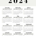 2024 Calendar Printable   Cute & Free 2024 Yearly Calendar Templates | 2024 At A Glance Calendar Printable