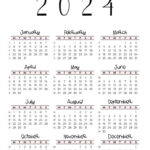 2024 Calendar Printable   Cute & Free 2024 Yearly Calendar Templates | 2024 Calendar At A Glance Printable