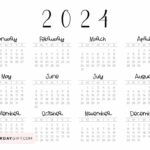 2024 Calendar Printable   Cute & Free 2024 Yearly Calendar Templates | 2024 Mini Calendar Printable