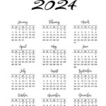 2024 Calendar Printable   Cute & Free 2024 Yearly Calendar Templates | 2024 Mini Calendar Printable