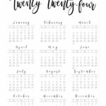 2024 Calendar Printable   Cute & Free 2024 Yearly Calendar Templates | Printable Calendar 2024 Year At A Glance