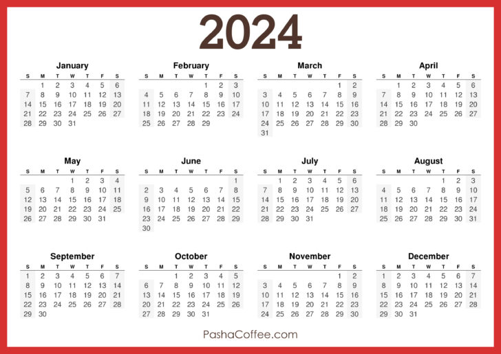 2024 Full Year Calendar Printable Free | Calendar 2024