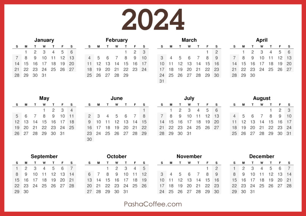 2024 Calendar PDF Printable Free | Calendar 2024 | Printable Calendar 2024