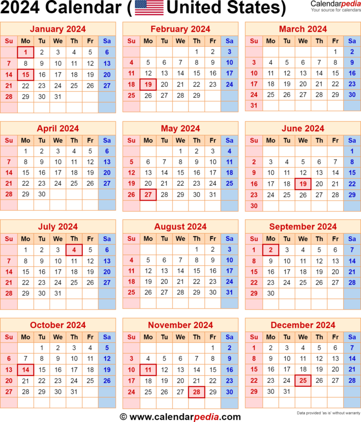 2024 Holiday Calendar Usa Printable | Calendar 2024