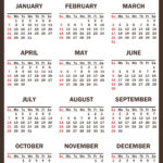 2024 Calendar With Holidays, Printable Free, Vertical, Brown |  Calendar 2024