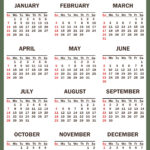 2024 Calendar With Holidays, Printable Free, Vertical, Green | Free Printable Calendar 2024 Yearly