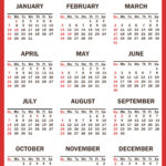 2024 Calendar With Holidays, Printable Free, Vertical, Red | 2024 Calendar With Us Holidays Printable