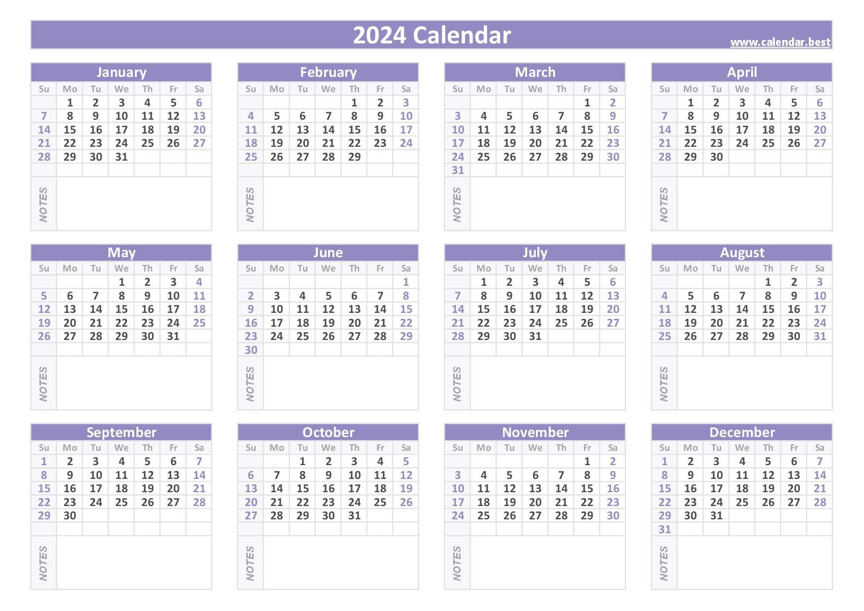 2024 Calendar With Week Numbers | 2024 Calendar Printable With Holidays