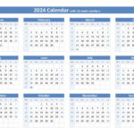 2024 Calendar With Week Numbers (Us And Iso Week Numbers) | 2024 Calendar Weeks Printable