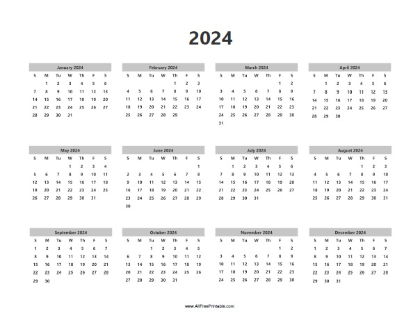 Printable Free Calendar 2024 | Calendar 2024 | Printable Calendar 2024