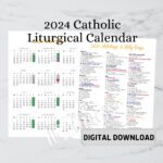 2024 Catholic Calendar Digital Download   Etsy |  Calendar 2024