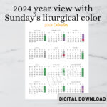 2024 Catholic Calendar Digital Download   Etsy |  Calendar 2024