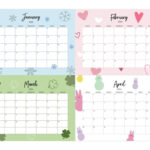 2024 Four Month Calendars   18 Free Printables | Printabulls |  Calendar 2024